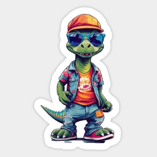 Funny Whimsical Dinosaur Sticker